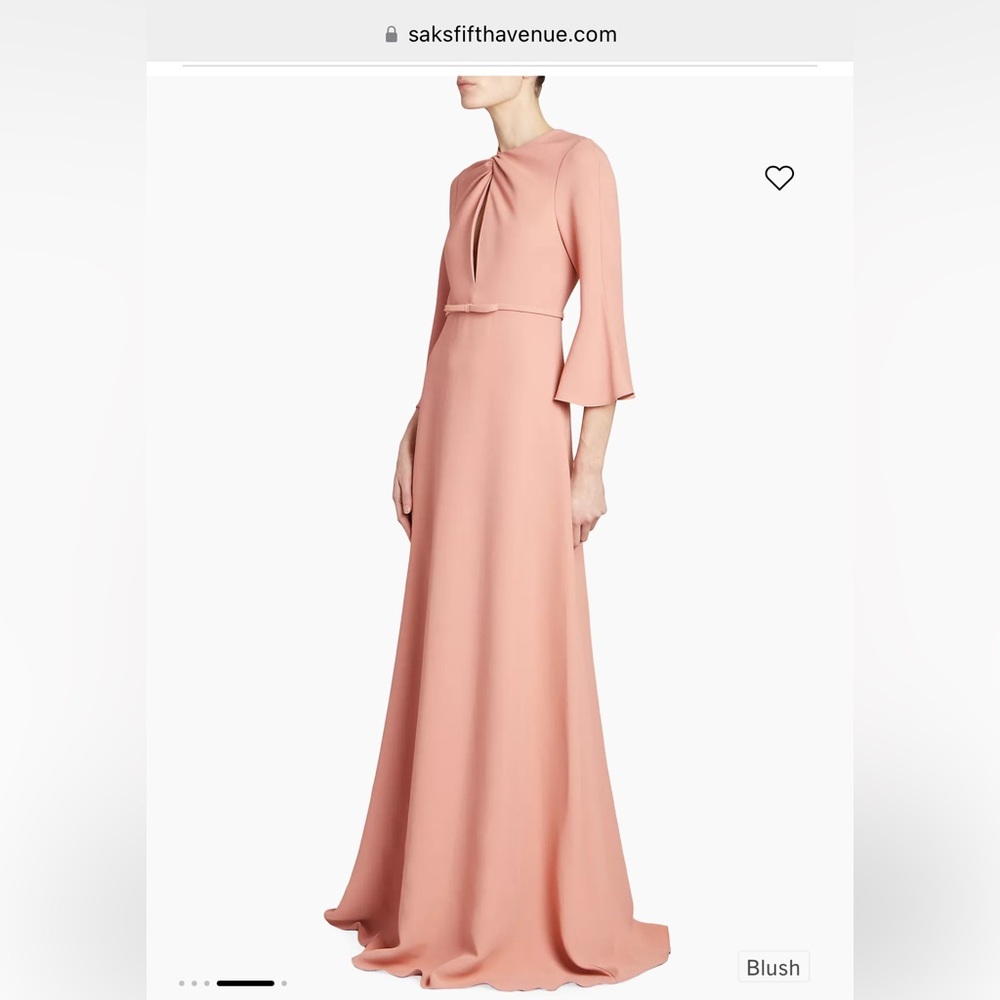 BNWT blush Giambattista Valli's crepe bell-sleeve gown